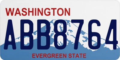 WA license plate ABB8764
