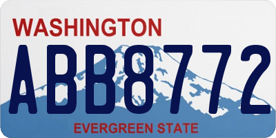 WA license plate ABB8772