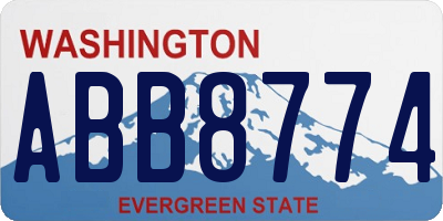 WA license plate ABB8774