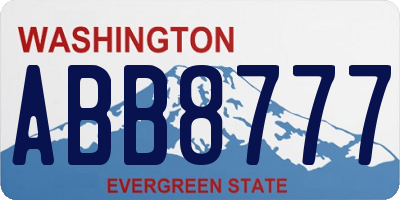 WA license plate ABB8777