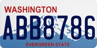WA license plate ABB8786
