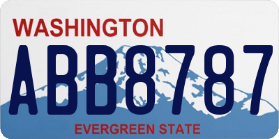 WA license plate ABB8787