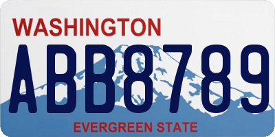 WA license plate ABB8789