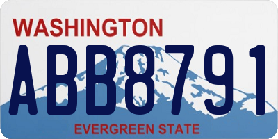 WA license plate ABB8791