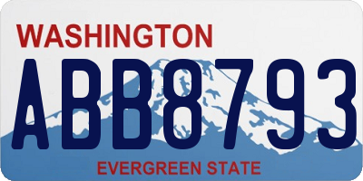 WA license plate ABB8793