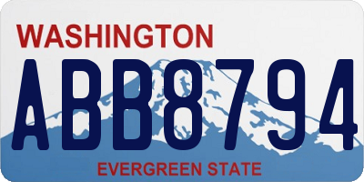 WA license plate ABB8794
