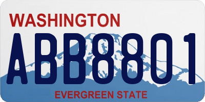 WA license plate ABB8801