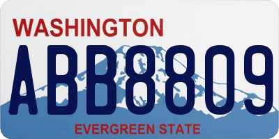 WA license plate ABB8809