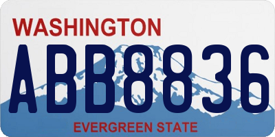 WA license plate ABB8836