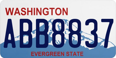 WA license plate ABB8837