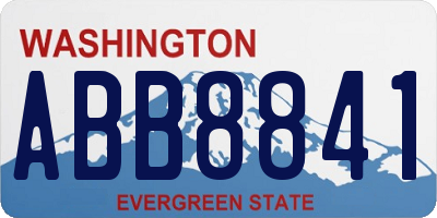 WA license plate ABB8841