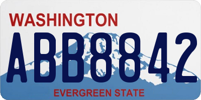 WA license plate ABB8842