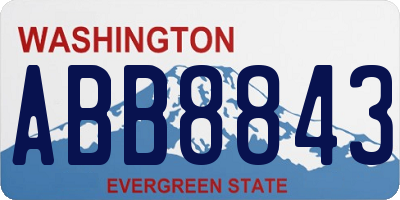 WA license plate ABB8843