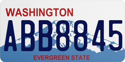 WA license plate ABB8845