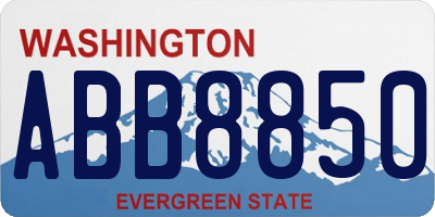WA license plate ABB8850