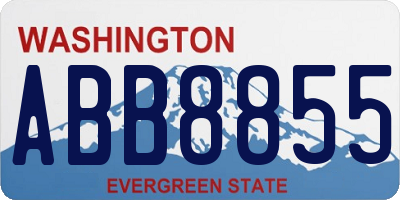 WA license plate ABB8855