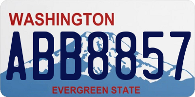 WA license plate ABB8857