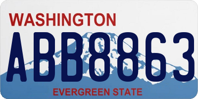 WA license plate ABB8863