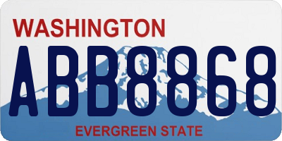 WA license plate ABB8868