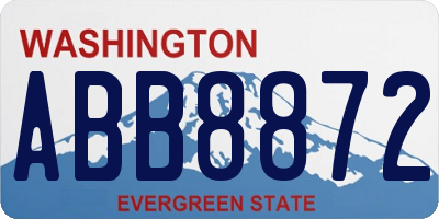 WA license plate ABB8872