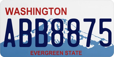 WA license plate ABB8875
