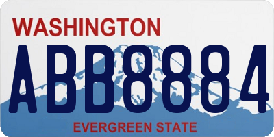 WA license plate ABB8884