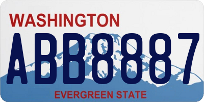WA license plate ABB8887