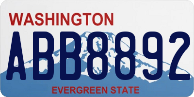 WA license plate ABB8892