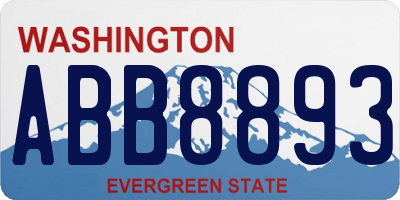 WA license plate ABB8893