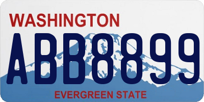 WA license plate ABB8899