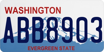 WA license plate ABB8903