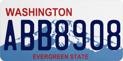 WA license plate ABB8908