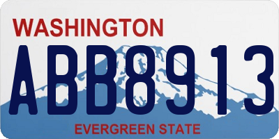 WA license plate ABB8913