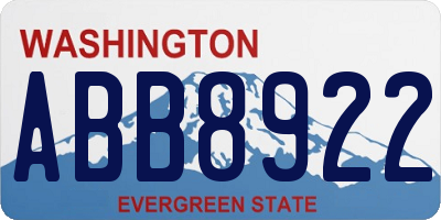 WA license plate ABB8922
