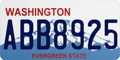 WA license plate ABB8925
