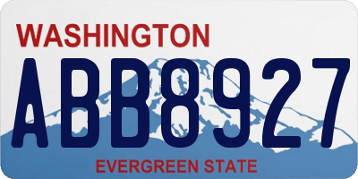 WA license plate ABB8927