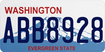 WA license plate ABB8928