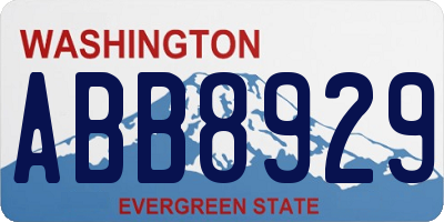 WA license plate ABB8929