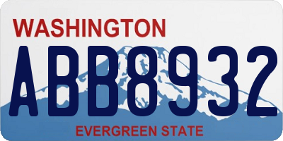 WA license plate ABB8932