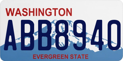 WA license plate ABB8940