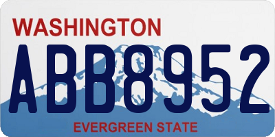 WA license plate ABB8952