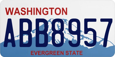WA license plate ABB8957