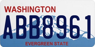 WA license plate ABB8961