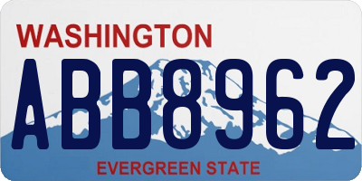 WA license plate ABB8962