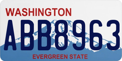 WA license plate ABB8963