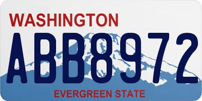 WA license plate ABB8972