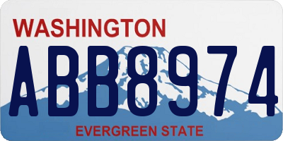 WA license plate ABB8974