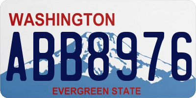 WA license plate ABB8976