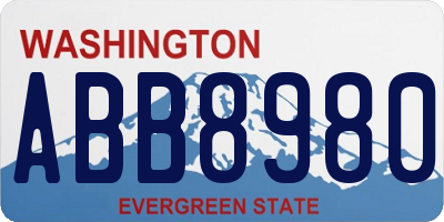 WA license plate ABB8980