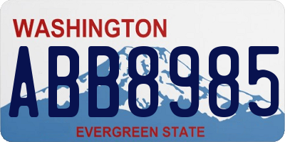 WA license plate ABB8985